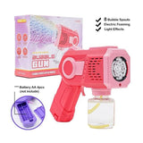 Bubble Gun Machine for Kids – Electric Bubble Blower with LED Lights